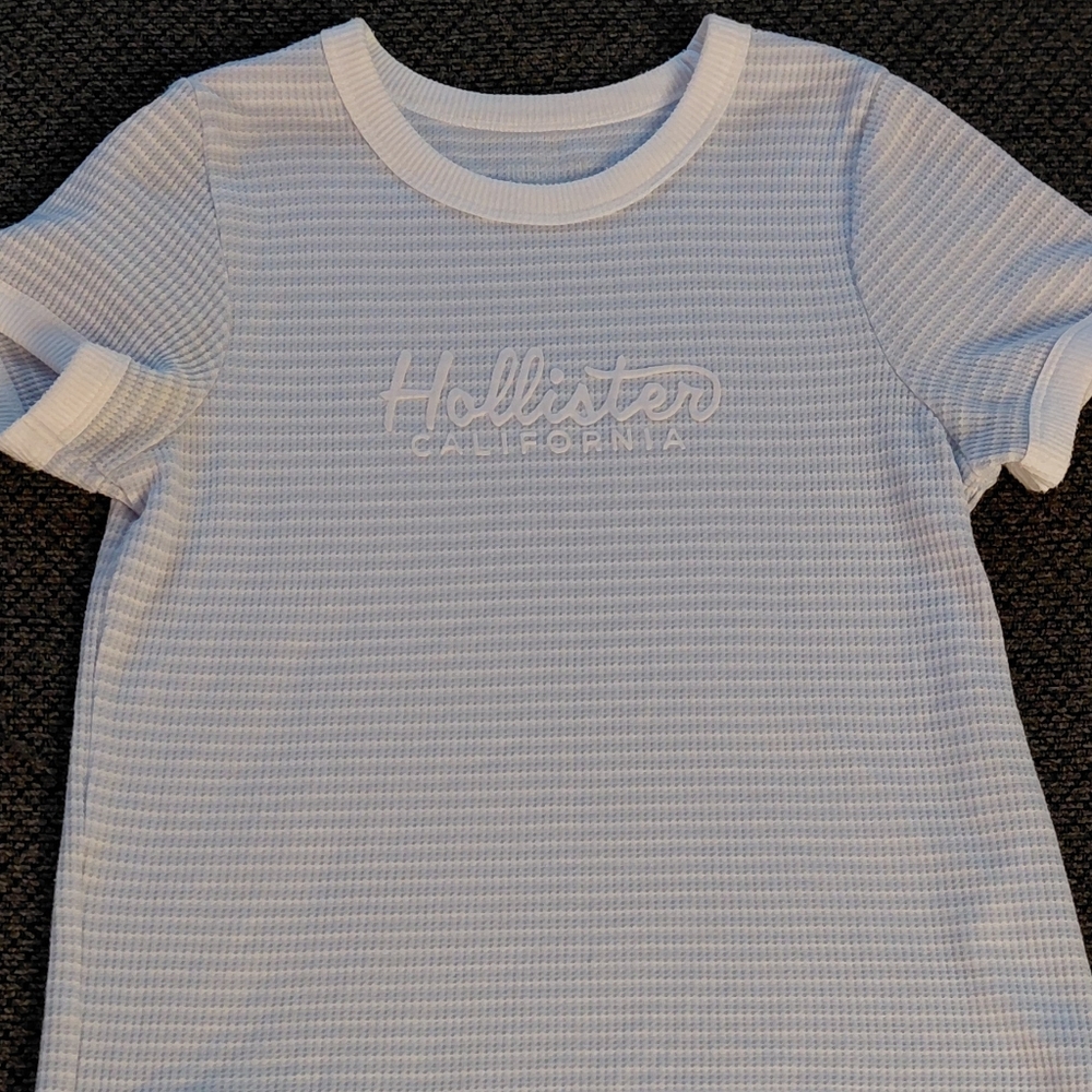 Hollister Light Blue Waffle Baby Tee